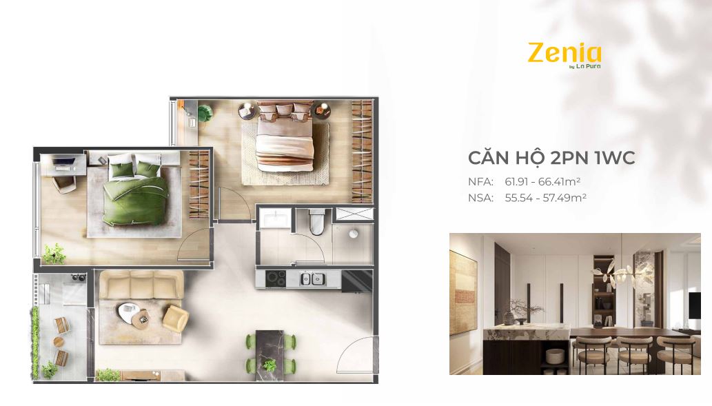 Căn hộ 02PN+1WC