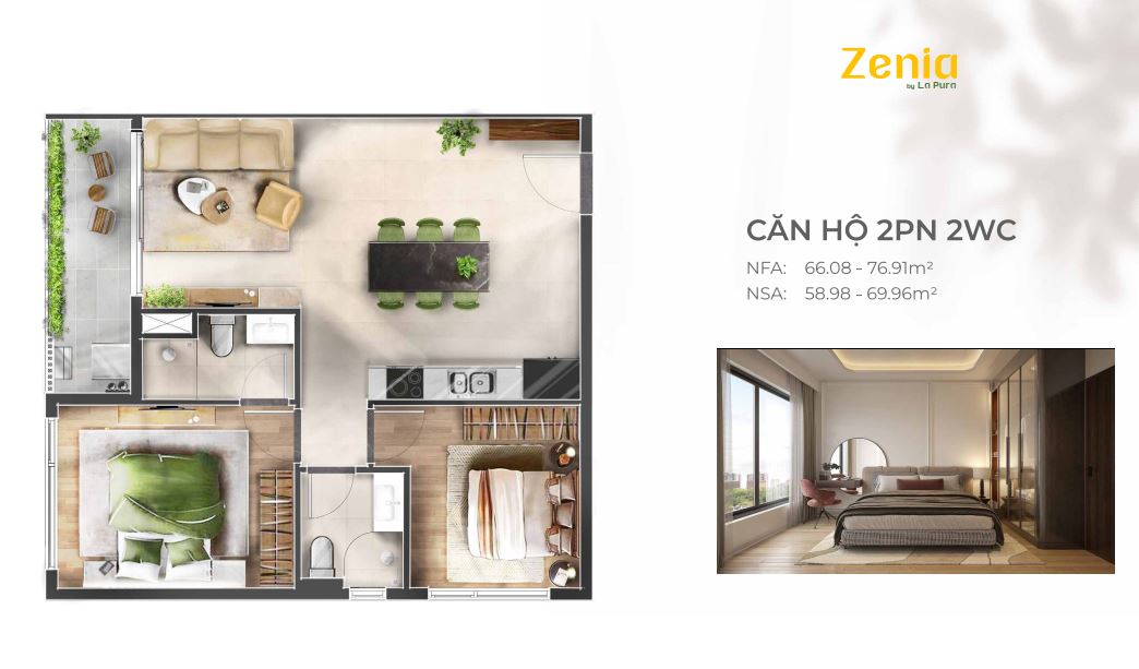 Căn hộ 02PN+2WC