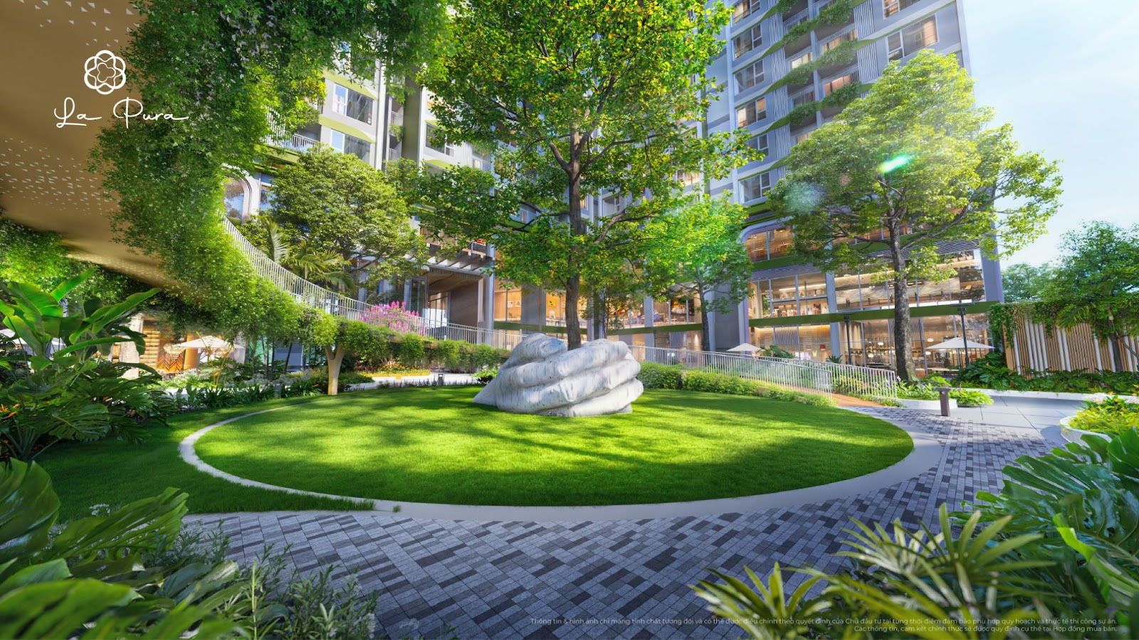 Dự án phát triển bền vững Bình Dương La Pura với khung cảnh xanh tươi và kiến trúc hiện đại