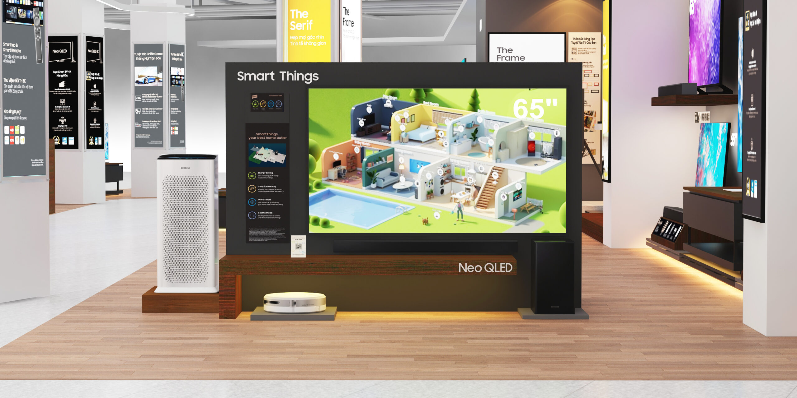 Không gian phòng khách hiện đại với hệ thống Smart Home tiện nghi, thể hiện phong cách sống tiện lợi và nâng tầm giá trị bất động sản