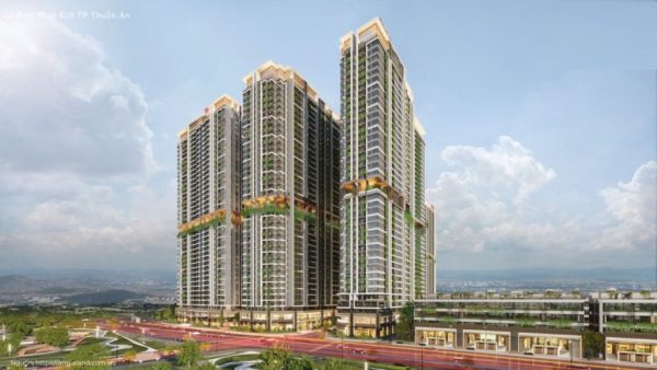 Dự án phát triển bền vững Bình Dương La Pura với cảnh quan xanh và kiến trúc hiện đại