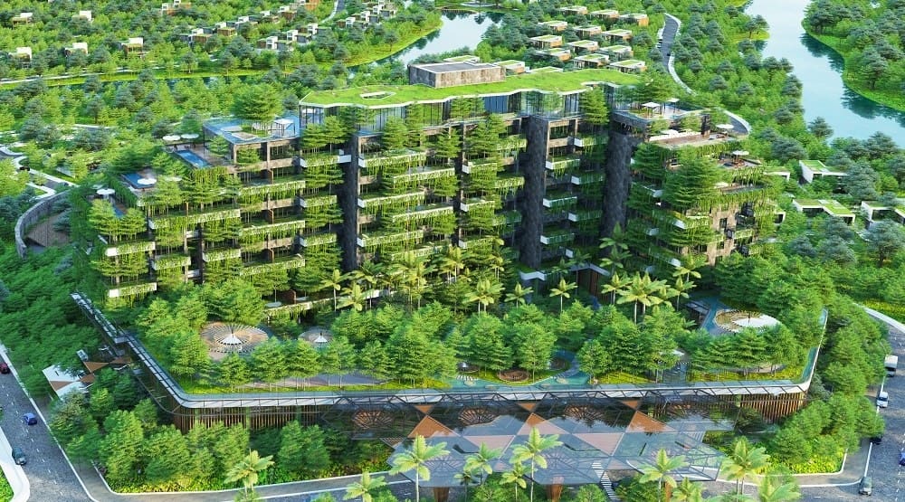 Nhà xanh công nghệ bất động sản 2025 với thiết kế hiện đại và bền vững
