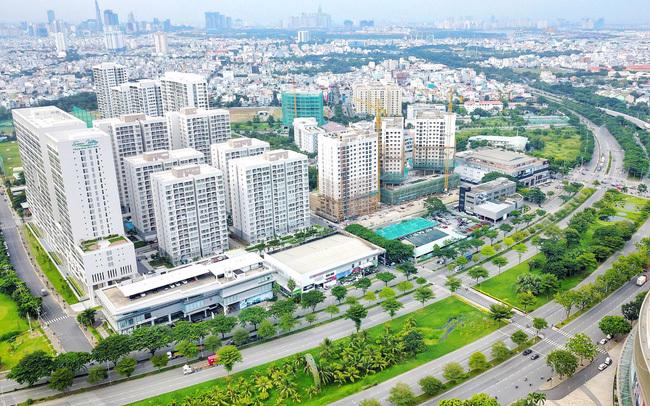 Cảnh quan xanh hiện đại của dự án bất động sản xanh năm 2025 với không gian thiên nhiên và các tòa nhà thân thiện môi trường